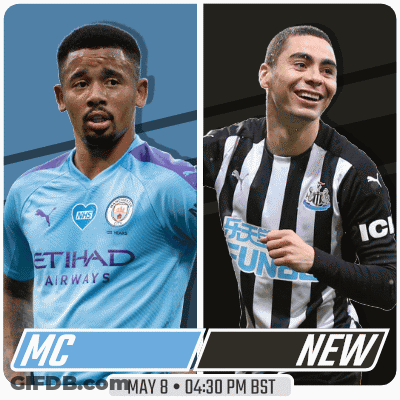 A Poster For A Soccer Game Between Mc And Newcastle GIF