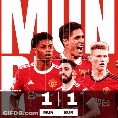 A Poster For A Soccer Game That Says Mun 1 Bur GIF
