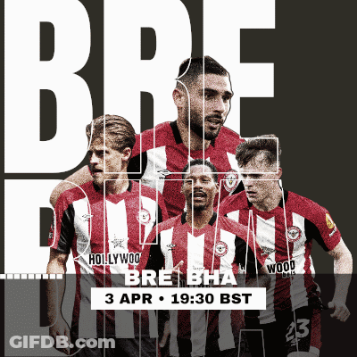 A Poster For A Soccer Game That Takes Place On April 3Rd At 19:30 Bst GIF