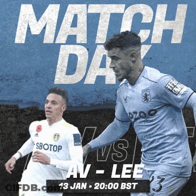 A Poster For A Soccer Match Between Lee And Av GIF