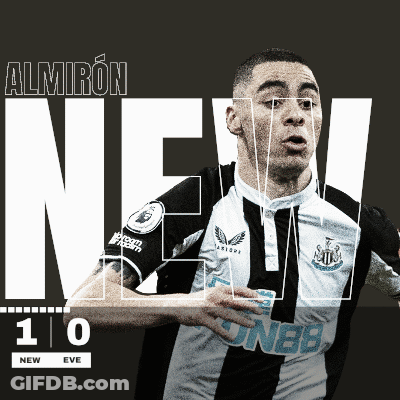 A Poster For A Soccer Player Named Almiron New GIF