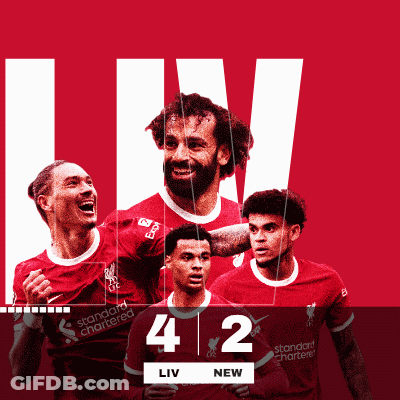 A Poster For A Soccer Team With The Score Of 4-2 GIF