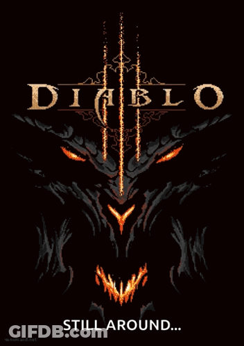 A Poster For A Video Game Called Diablo With A Dragon On It GIF