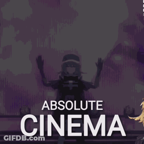 A Poster For Absolute Cinema Shows A Girl Dancing GIF