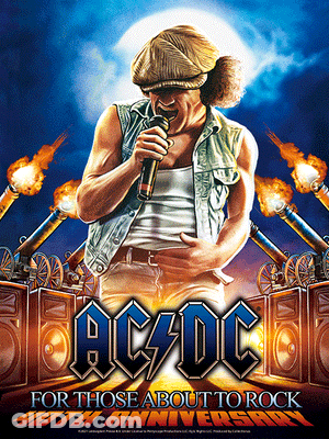 A Poster For Ac/dc 'S For Those About To Rock Anniversary GIF