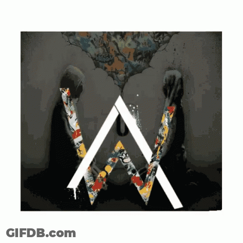 A Poster For Alan Walker Shows A Couple Of People Holding Umbrellas GIF