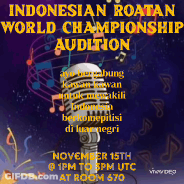 A Poster For An Audition For The Indonesian Roatan World Championship GIF