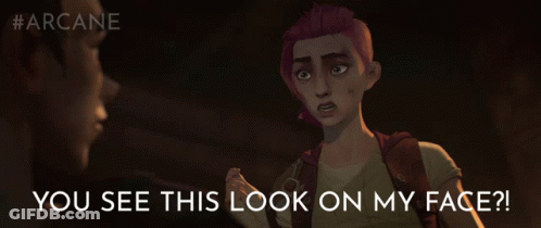 A Poster For Arcane Shows A Girl With Red Hair GIF