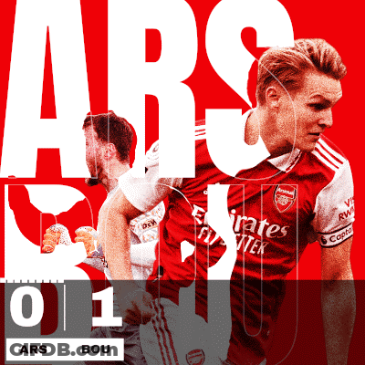 A Poster For Ars Shows A Soccer Player In A Red Uniform GIF