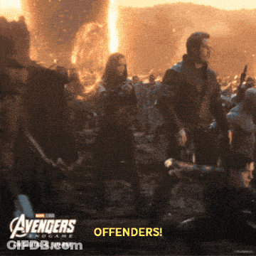 A Poster For Avengers Endgame Shows A Group Of People GIF