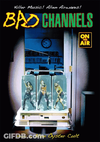 A Poster For Bad Channels On The Air With A Clock On The Wall GIF