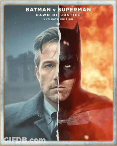 A Poster For Batman V Superman Dawn Of Justice GIF