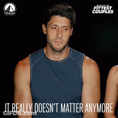 A Poster For Battle Of The Fittest Couples With A Man In A Blue Tank Top GIF