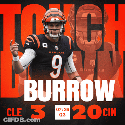 A Poster For Bengals Quarterback Burrow With The Time Of 7:26 GIF