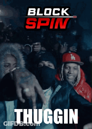 A Poster For Block Spin Shows A Crowd Of People GIF
