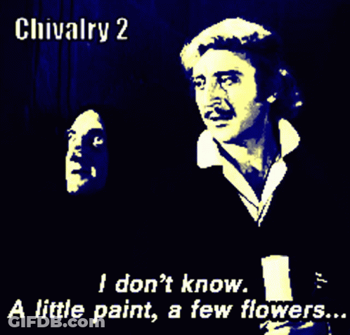 A Poster For Chivalry 2 Shows A Man And Woman GIF