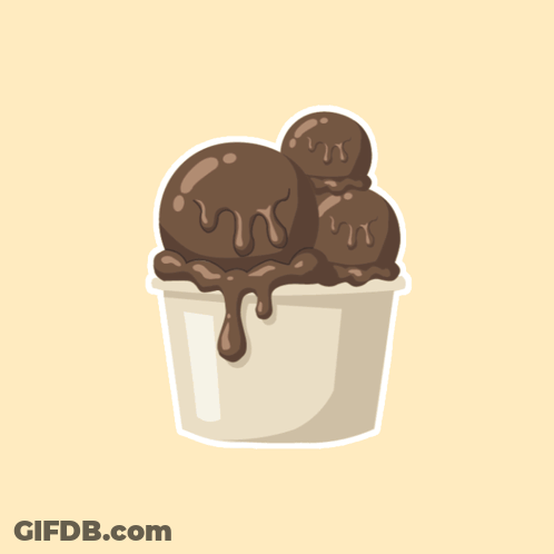 A Poster For Chocolate Ice Cream Day With A Cup Of Ice Cream GIF