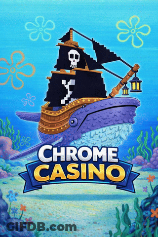 A Poster For Chrome Casino Shows A Whale And A Ship GIF