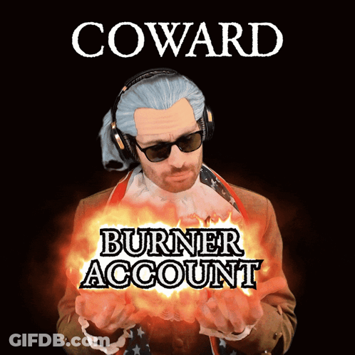 A Poster For Coward Burner Account With A Man Wearing Sunglasses GIF