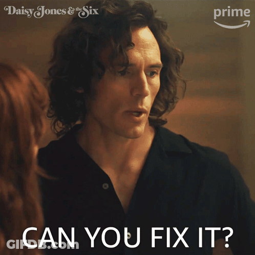 A Poster For Daisy Jones And The Six Shows A Man And Woman GIF