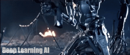 A Poster For Deep Learning Ai With A Robot In The Background GIF