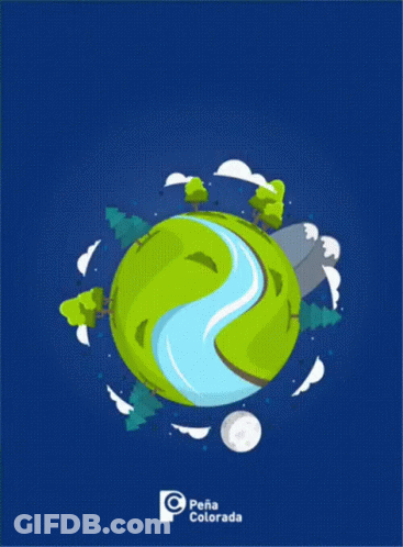A Poster For Dia Mundial De La Tierra Shows A Green Planet GIF
