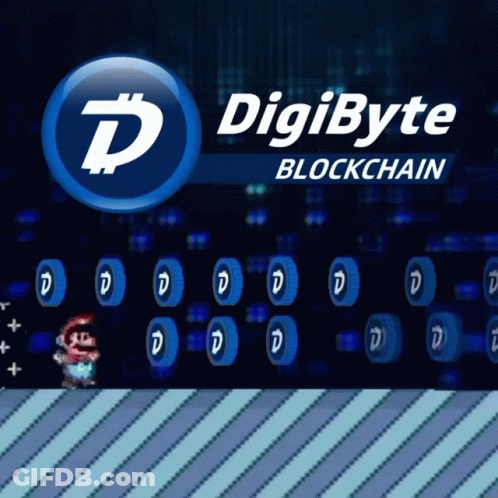 A Poster For Digibyte Blockchain Shows Mario Running Through A Maze GIF