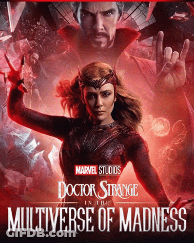 A Poster For Doctor Strange In The Multiverse Of Madness Shows Scarlet Witch GIF