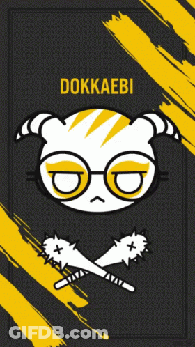 A Poster For Dokkaebi Shows A Bull With Horns GIF