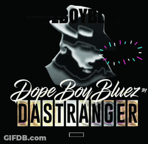 A Poster For Dope Boy Bluez Has A Statue Of A Man On It GIF