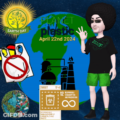 A Poster For Earth Day And Planet Plastic GIF