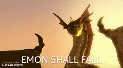 A Poster For Emon Shall Fall With A Dragon GIF