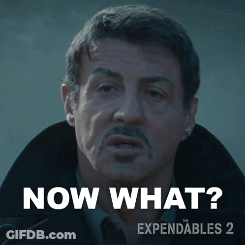 A Poster For Expendables 2 Shows A Man With A Mustache And Says Now What GIF