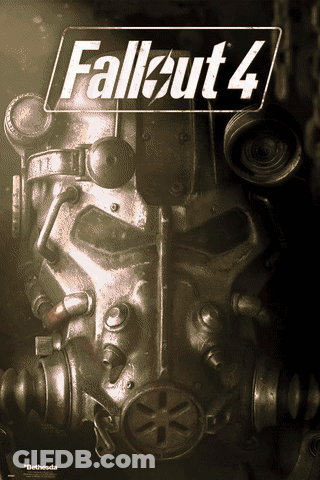 A Poster For Fallout 4 Shows A Helmet On The Cover GIF