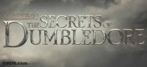 A Poster For Fantastic Beasts Secrets Of Dumbledore Against A Cloudy Sky GIF