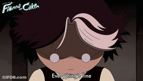 Finn And Cake Poster With Sad Boy GIF