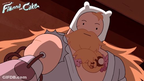 A Poster For Finna And Cake Shows A Cartoon Character GIF