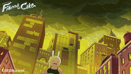 Finna And Cake Cityscape Poster GIF