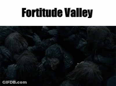 A Poster For Fortitude Valley With A Bunch Of Zombies GIF