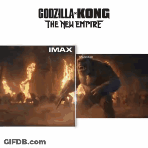 A Poster For Godzilla Kong The New Empire Shows Two Different Versions Of The Movie GIF
