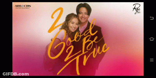 A Poster For Good Or True Shows A Man And Woman Hugging GIF
