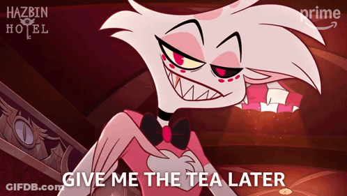 A Poster For Hazbin Hotel Shows Angel Dust GIF