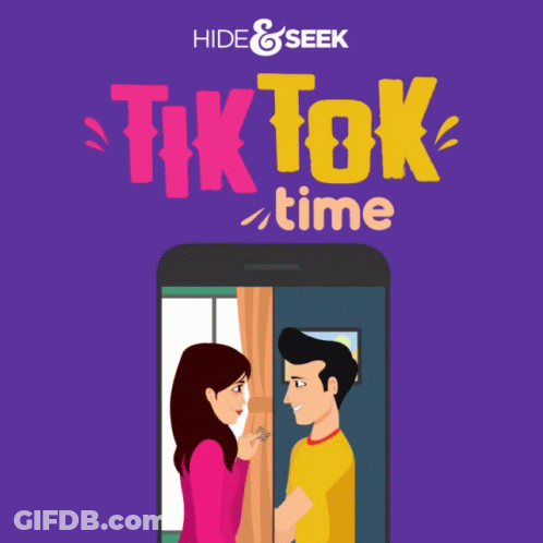 A Poster For Hide & Seek Shows A Man Brushing His Teeth And A Woman Applying Makeup GIF