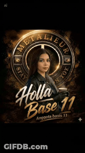 A Poster For Holla Base 11 Shows A Woman Holding A Light GIF