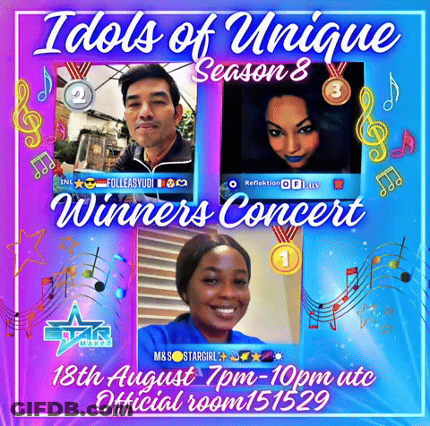 A Poster For Idols Of Unique Season 8 Winners Concert On August 18Th GIF