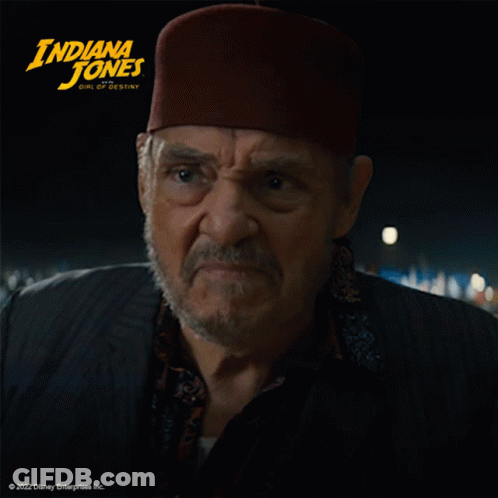 A Poster For Indiana Jones The Girl Of Destiny Shows A Man With A Beard GIF