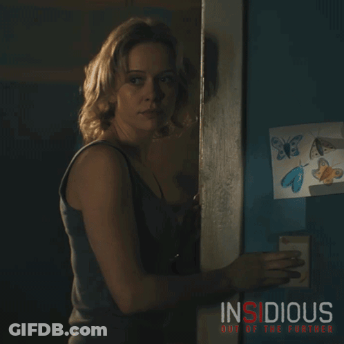 A Poster For Insidious Out Of The Further Features A Woman GIF