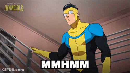 A Poster For Invincible Shows A Man In A Superhero Suit GIF