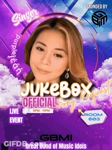 A Poster For Jukebox Official Song Request With A Woman On It GIF