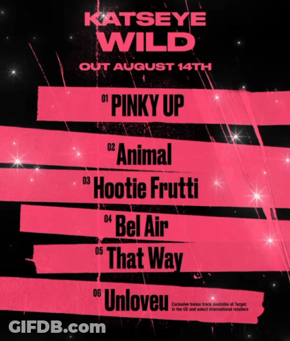 A Poster For Katseye Wild Shows The Track List GIF